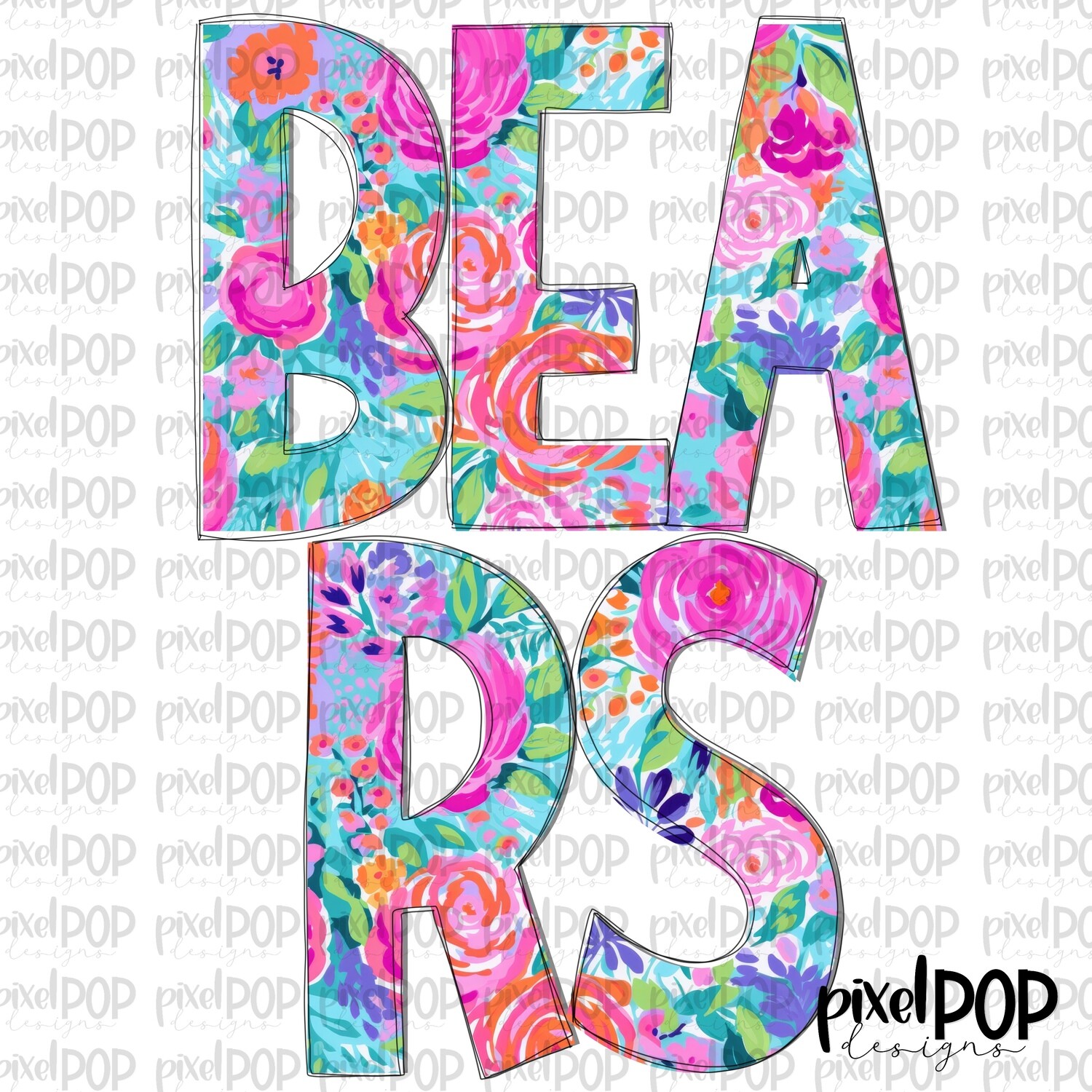 Floral Garden Bears PNG | Team Sublimation Design | Team Spirit Design | Mascots | Digital Download | Printable Artwork