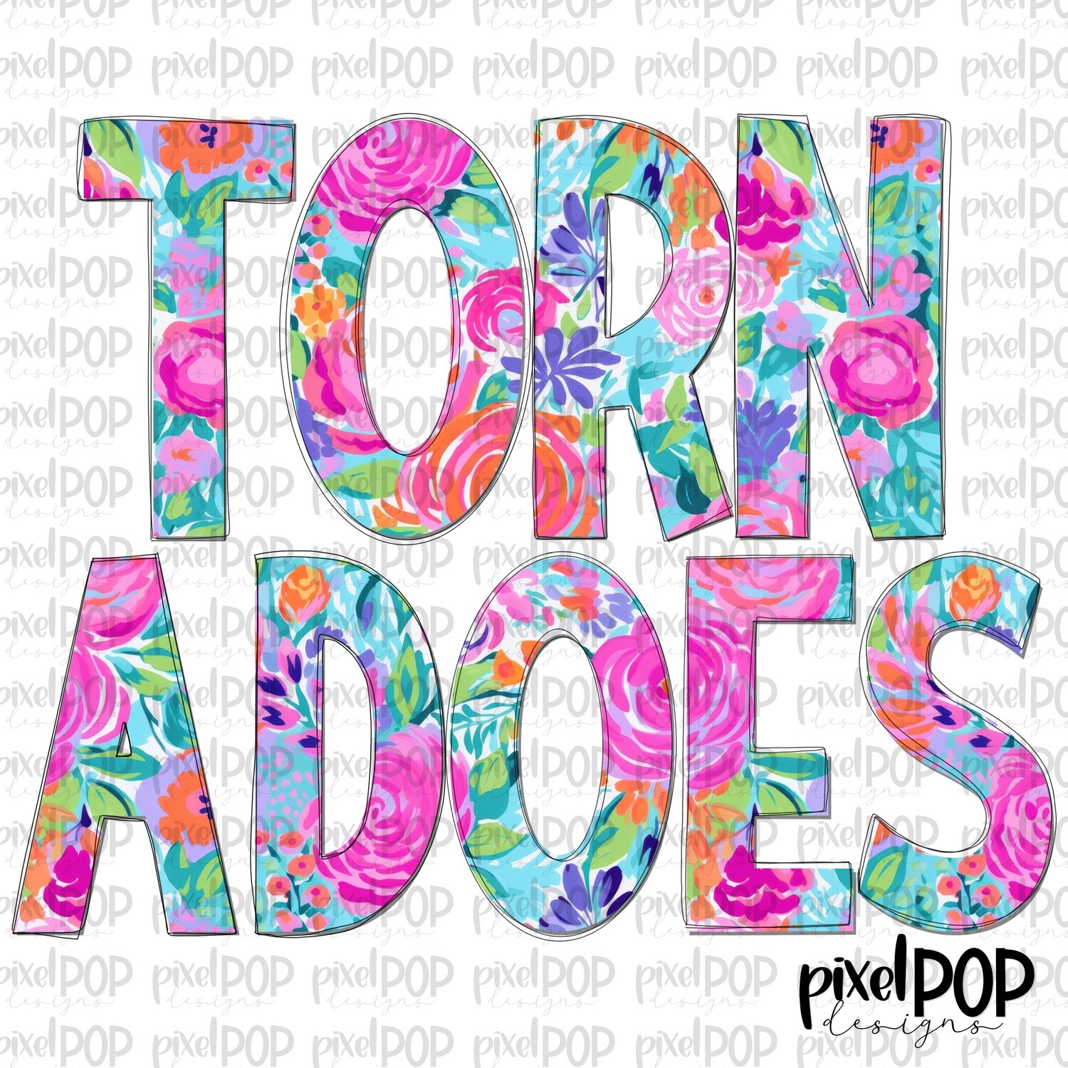 Floral Garden Tornadoes PNG | Team Sublimation Design | Team Spirit Design | Mascots | Digital Download | Printable Artwork