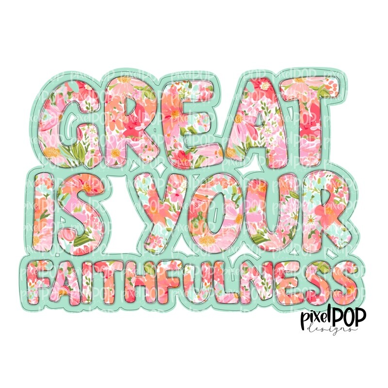 Great is Your Faithfulness Religious Christian PNG | Religious Art Design