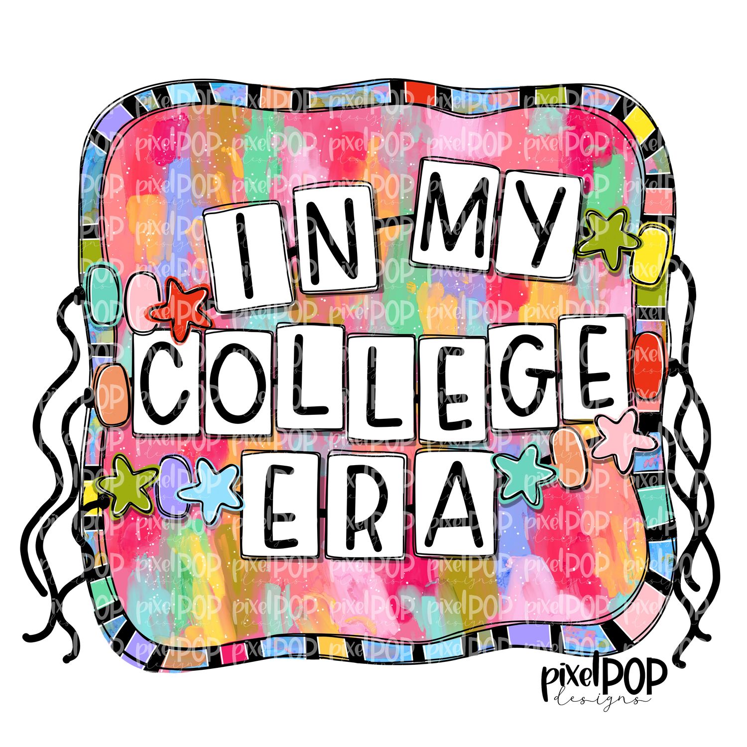 In My College Era PNG Bundle | School Graduation Design | Hand Painted | Digital Download | Printable