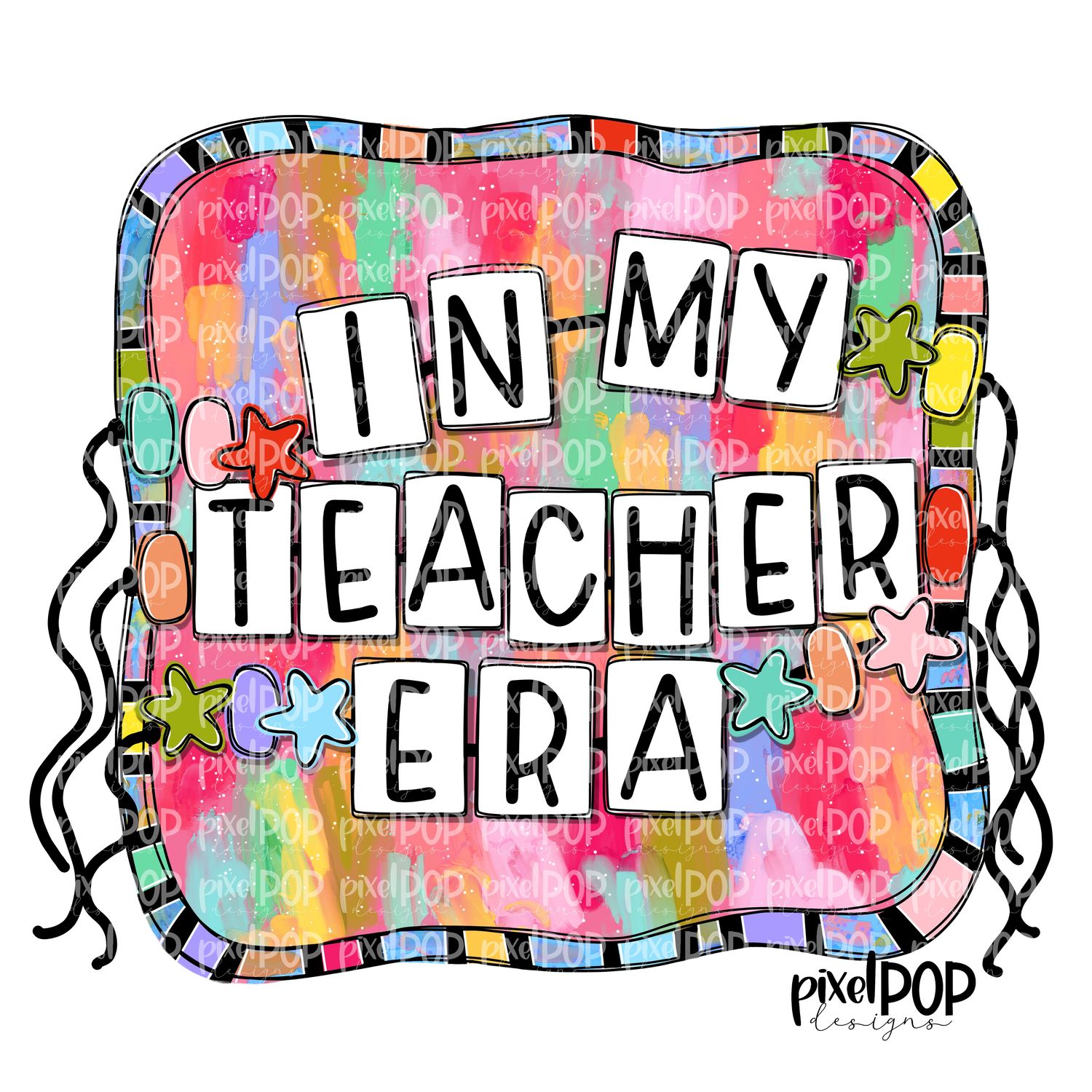 In My Teacher Era PNG Bundle | School Graduation Design | Hand Painted | Digital Download | Printable