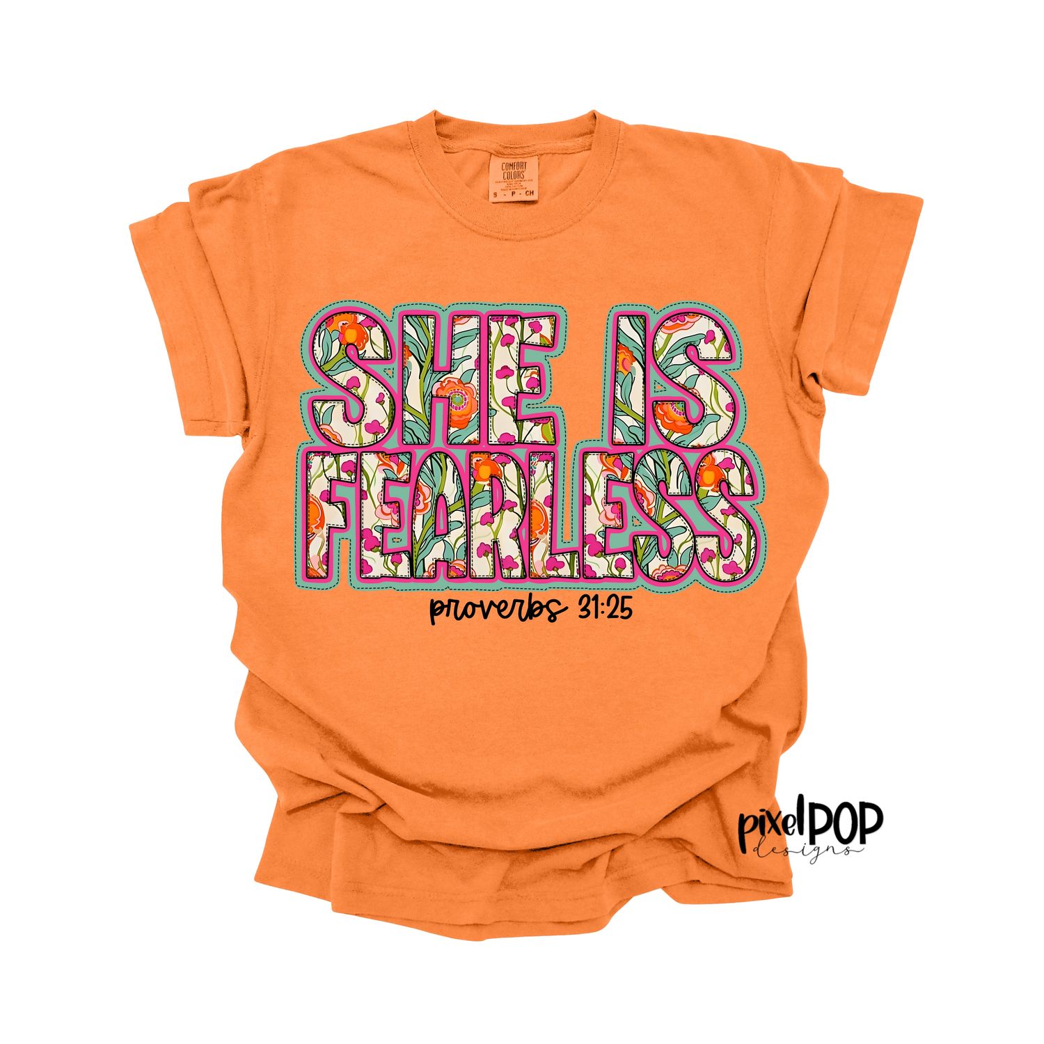 She is Fearless Tropical PNG | Religious Christian Faith Deisgn Art Printble