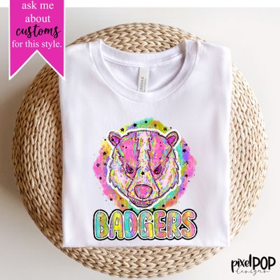 90s Girl Nostalgia Mascot Badgers PNG | Team Sublimation Design | Team Spirit Design | Tigers Clip Art | Digital Download | Printable Artwork