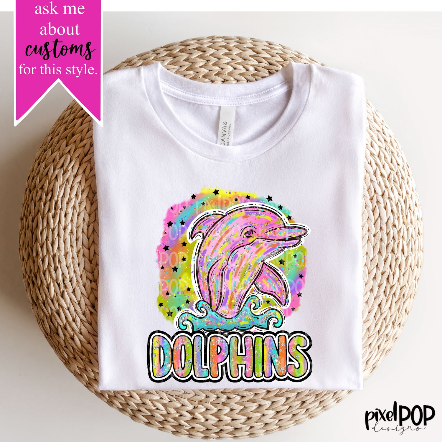 90s Girl Nostalgia Mascot Dolphins PNG | Team Sublimation Design | Team Spirit Design | Dolphins Clip Art | Digital Download | Printable Artwork