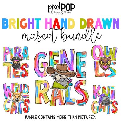 BUNDLE: Hand Drawn Mascots - Bright