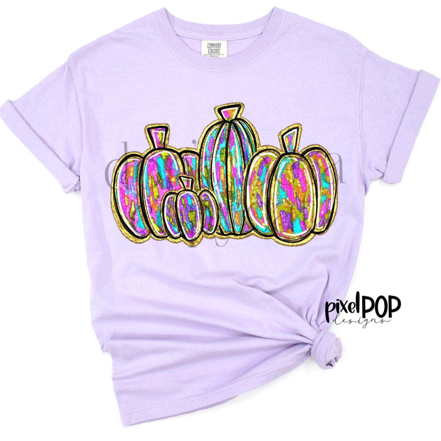 Pumpkin Quad Gold FoilPNG | Hand Drawn Digital Art | Sublimation PNG | Digital Art | Printable Artwork | Art
