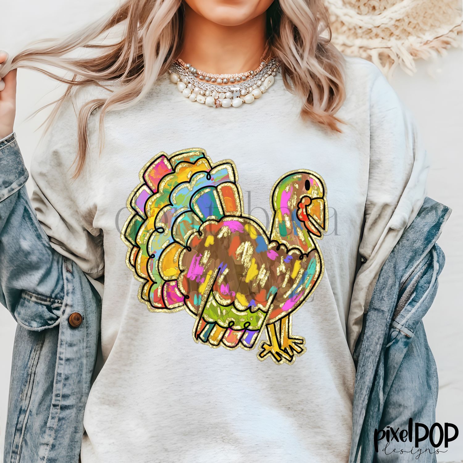 Turkey Simple Paint Strokes Bright PNG | Turkey Sublimation | Painted Digital Art | Sublimation Art | Thanksgiving | Digital Download | Printable Artwork