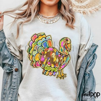 Turkey Simple Paint Strokes Bright PNG | Turkey Sublimation | Painted Digital Art | Sublimation Art | Thanksgiving | Digital Download | Printable Artwork