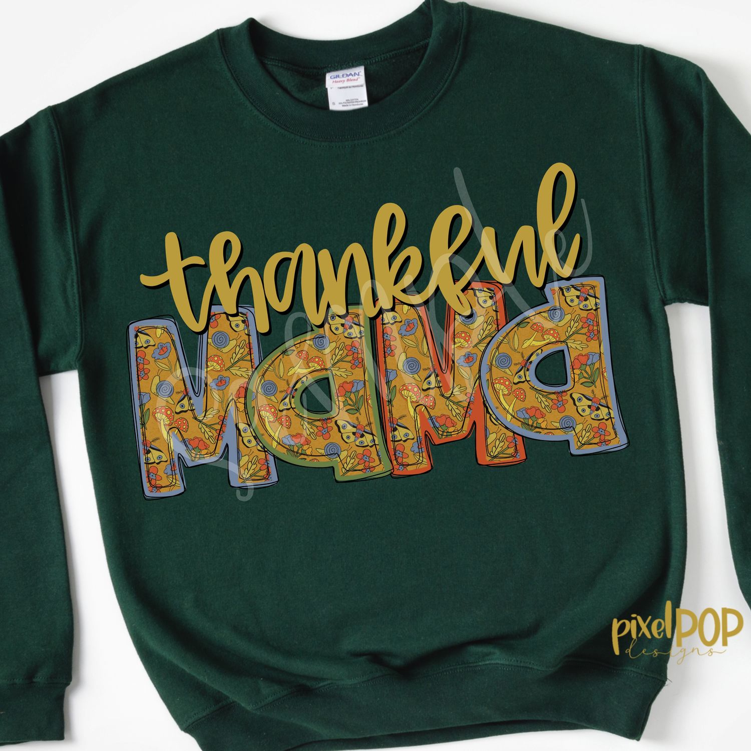 Thankful Mama Vintage Mushroom Print PNG | Turkey Sublimation | Thanksgiving Art | Sublimation Art | Thanksgiving | Digital Download | Printable Artwork