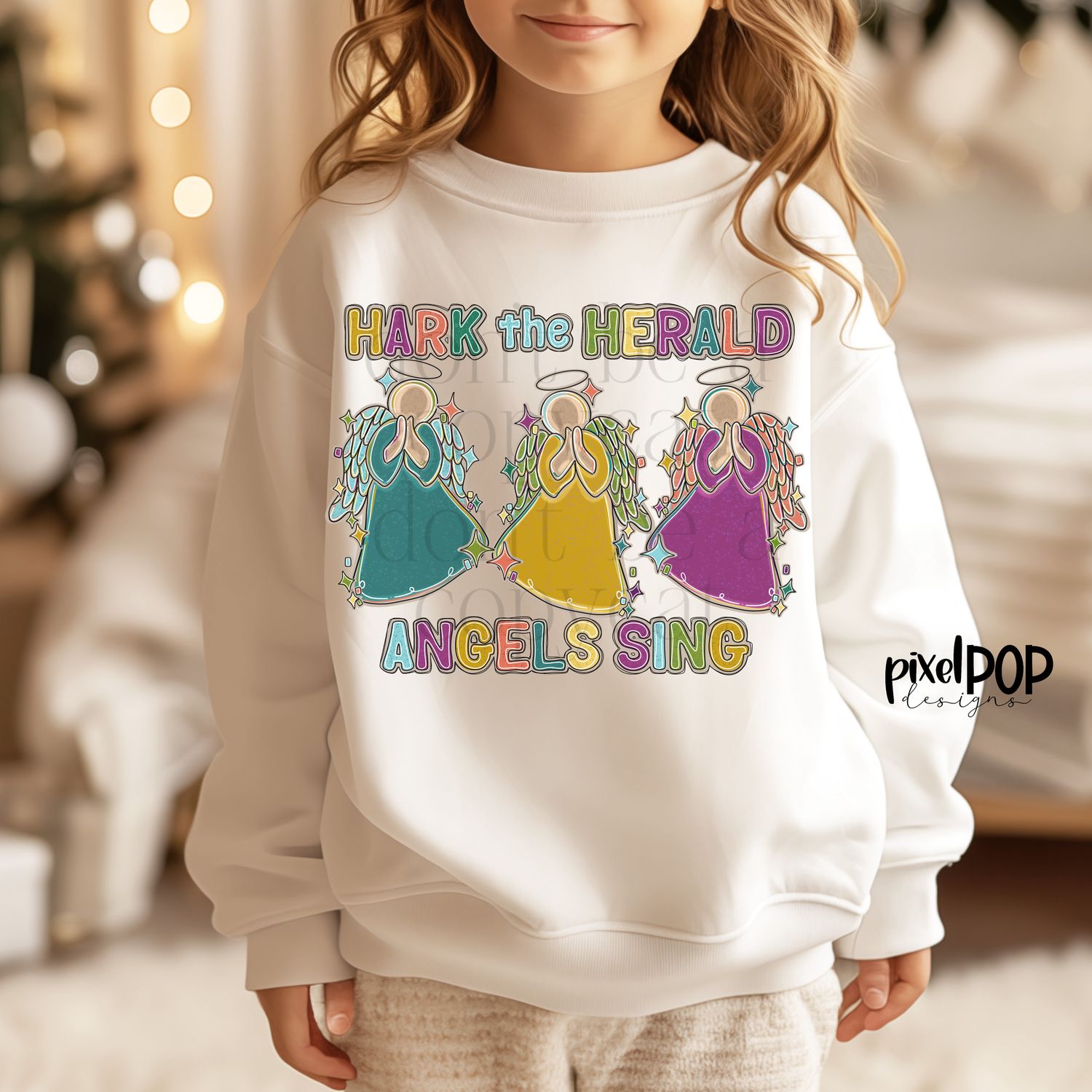 Hark the Herald Angels Trio PNG | Christmas Christian Religious Faith PNG Design | Bible Verse Hymn Art Printable