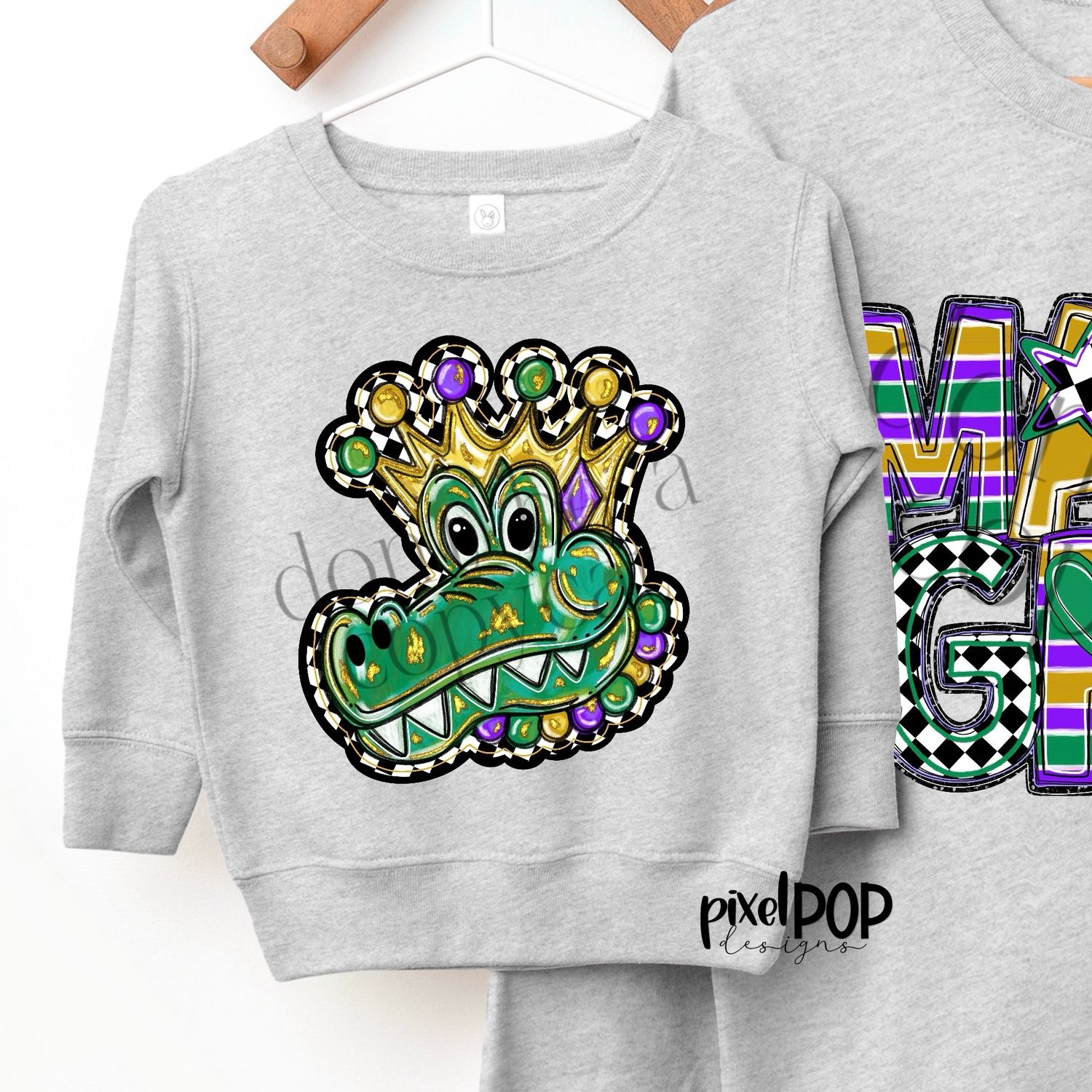 Mardi Gras Alligator with Beads and Crown PNG | Let the Good Times Roll Fat Tuesday Carnival Season Laisses les Bon Temps Rouler