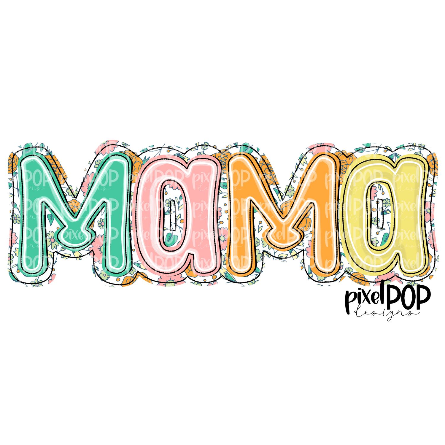 Mama Pretty Garden PNG | Daughter Mom Mama Mother Mommy Art | Mother Daughter Sublimation DTF Art