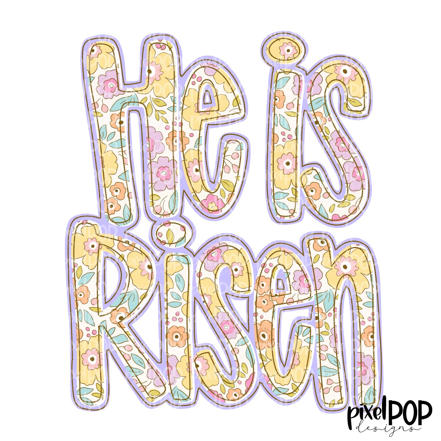 He is Risen Pastel Floral Easter PNG, Easter Art Printable Design for Sublimation DTF Screenprint Transfer Art