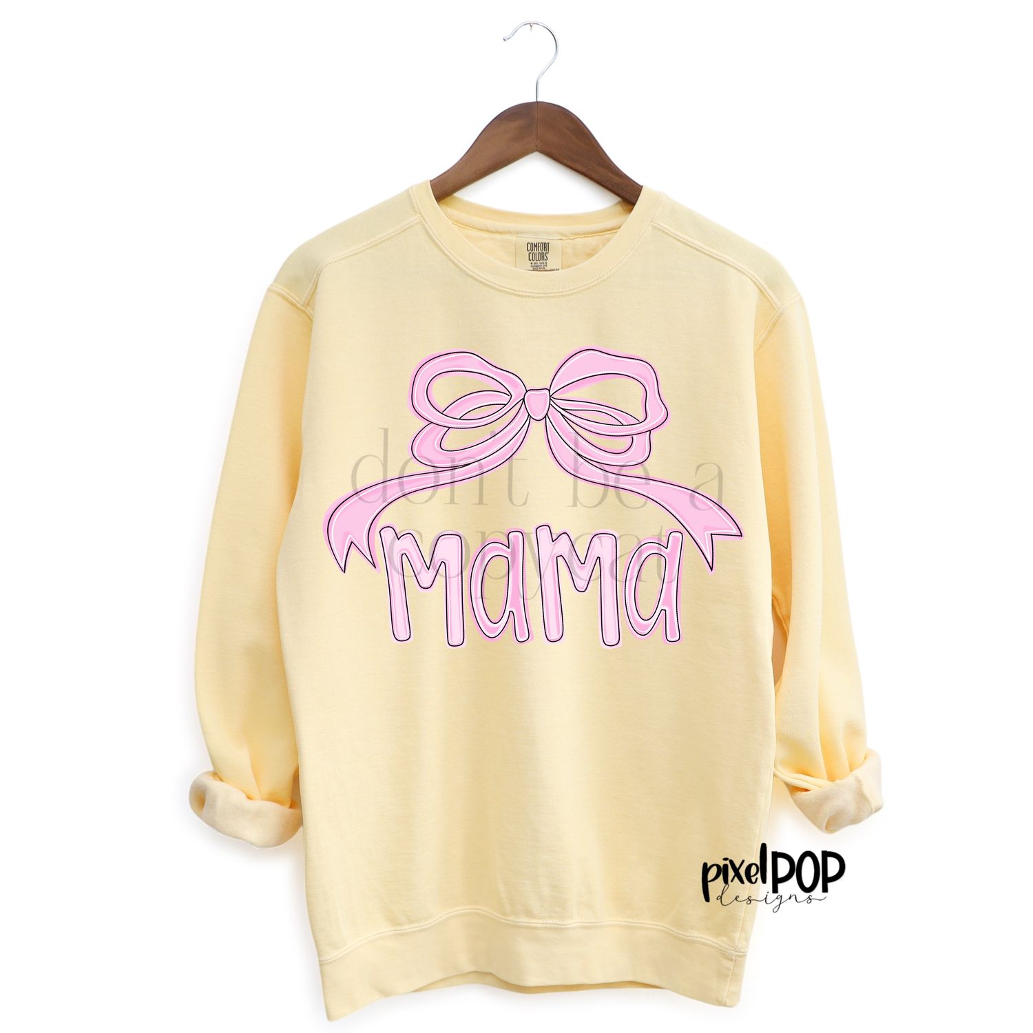 Mama with Loopy Coquette Bow PINK PNG | Daughter Mom Mama Mother Mommy Art | Mother Daughter Sublimation DTF Art