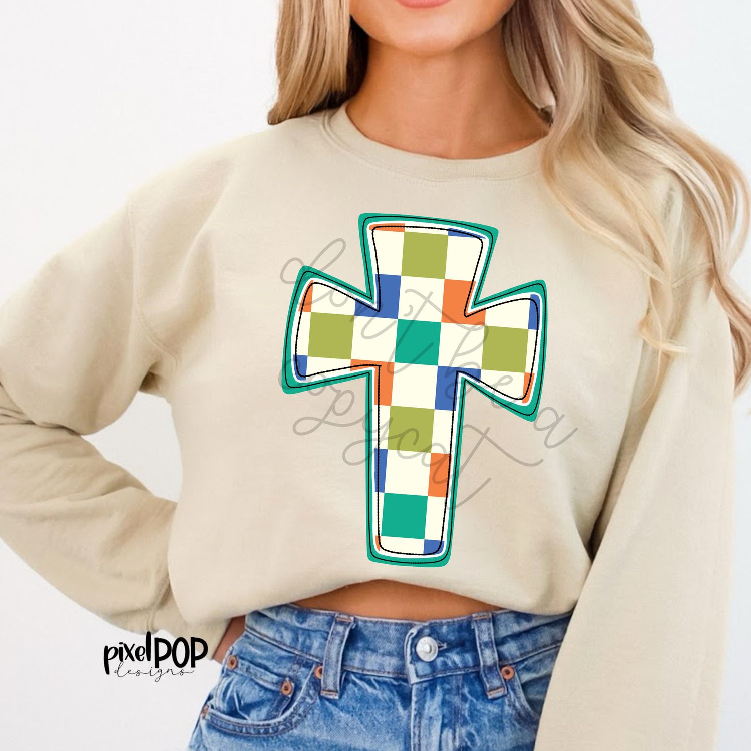 Checkered Cross Masculine Religious Christian PNG  Religious Art Design Easter Cross Boy Design