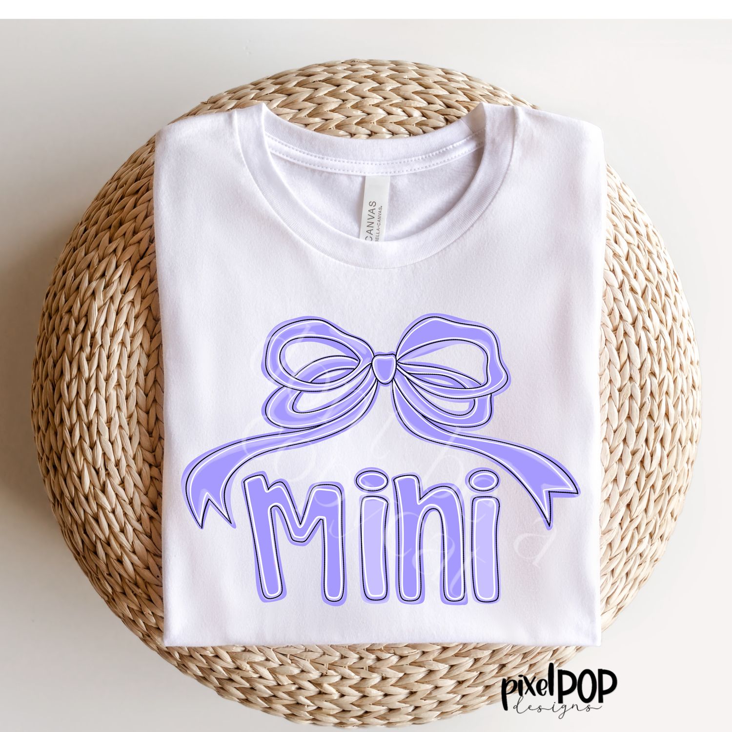 Mini with Loopy Coquette Bow PURPLE PNG | Daughter Mom Mama Mother Mommy Art | Mother Daughter Sublimation DTF Art