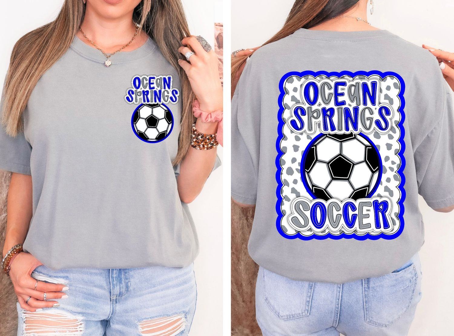 CUSTOM: SOCCER Dotty Scalloped Hand Lettered Style Mascot PNG with Team Colors