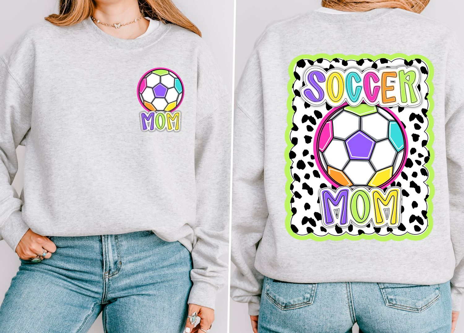 Bright Soccer Mom Dotty Scalloped Hand Lettered Style PNG and POCKET Design