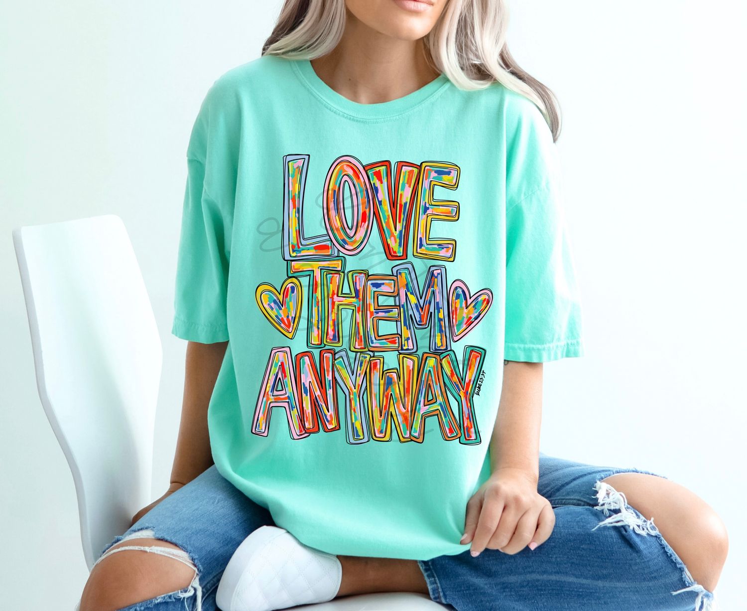 Love Them Anyway Messy Paint PNG | Religious Design | He is Risen | Seasonal Design | Sublimation Design
