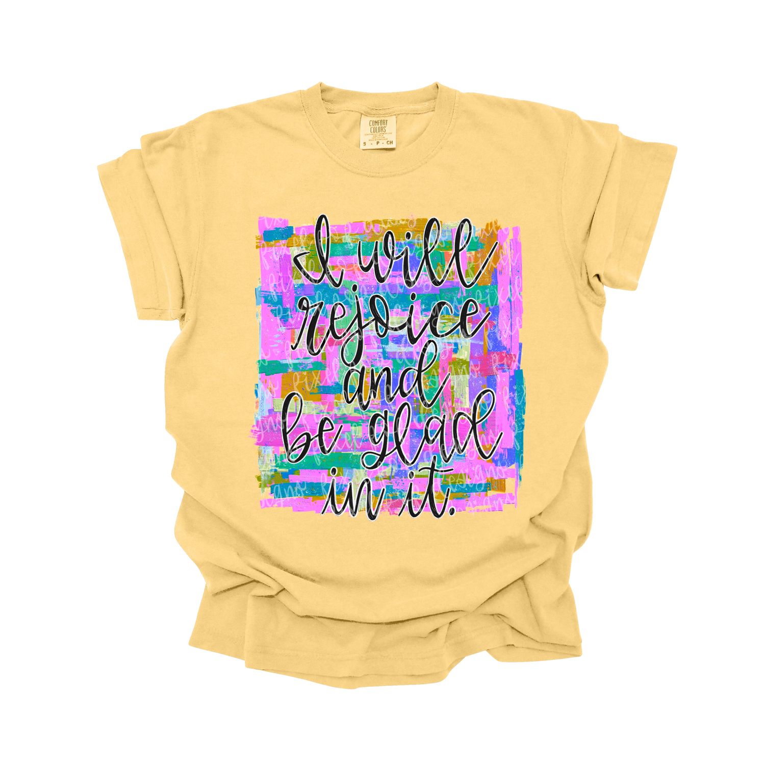 I Will Rejoice and Be Glad in It PNG Design | Painted Cross | Christian Religious Sublimation | Digital Download | Bible Verse | Paint Stroke
