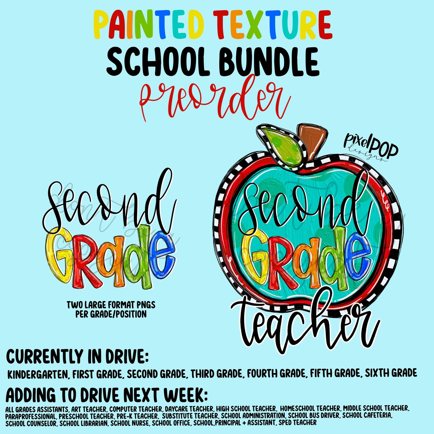 BUNDLE: Textured School Apple Occupations