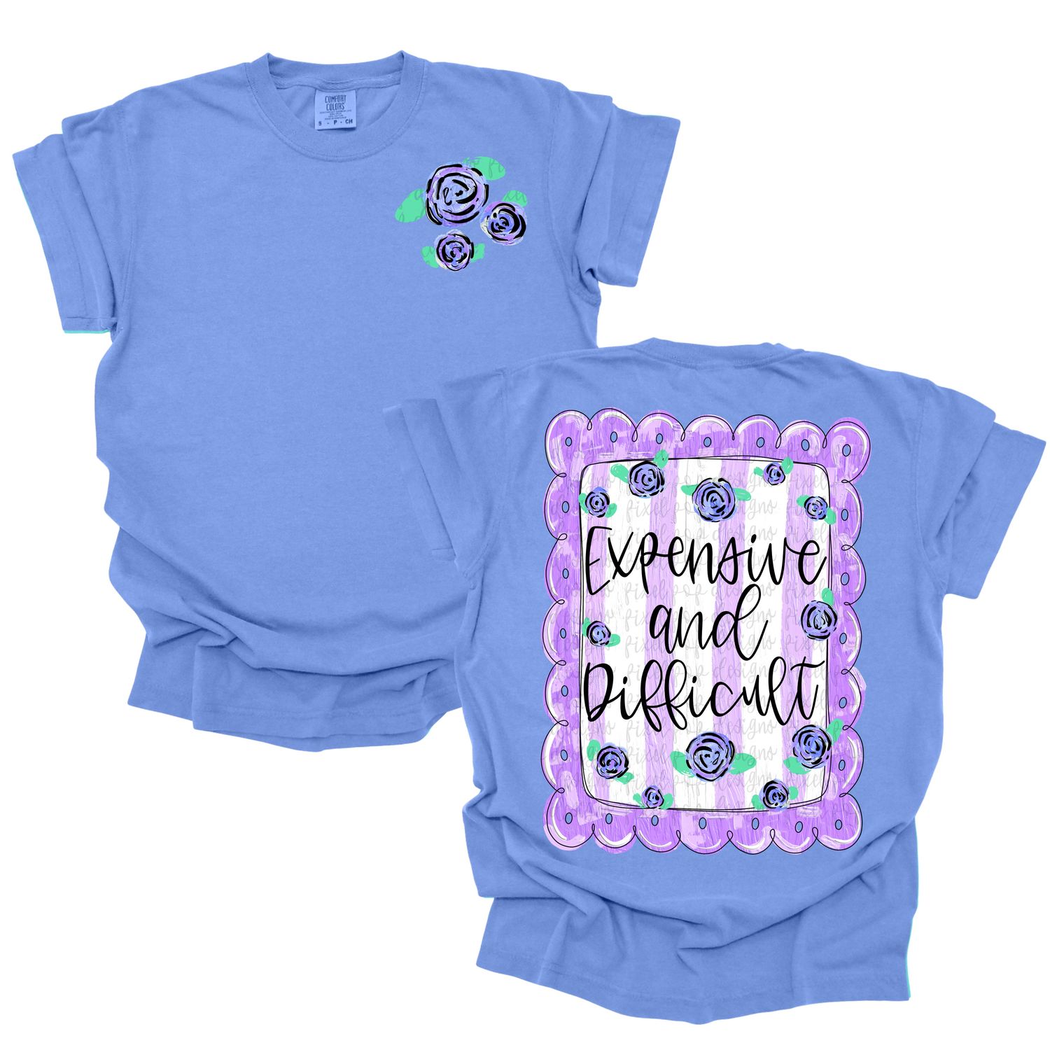 Expensive and Difficult Floral PNG Design PLUS Pocket Design