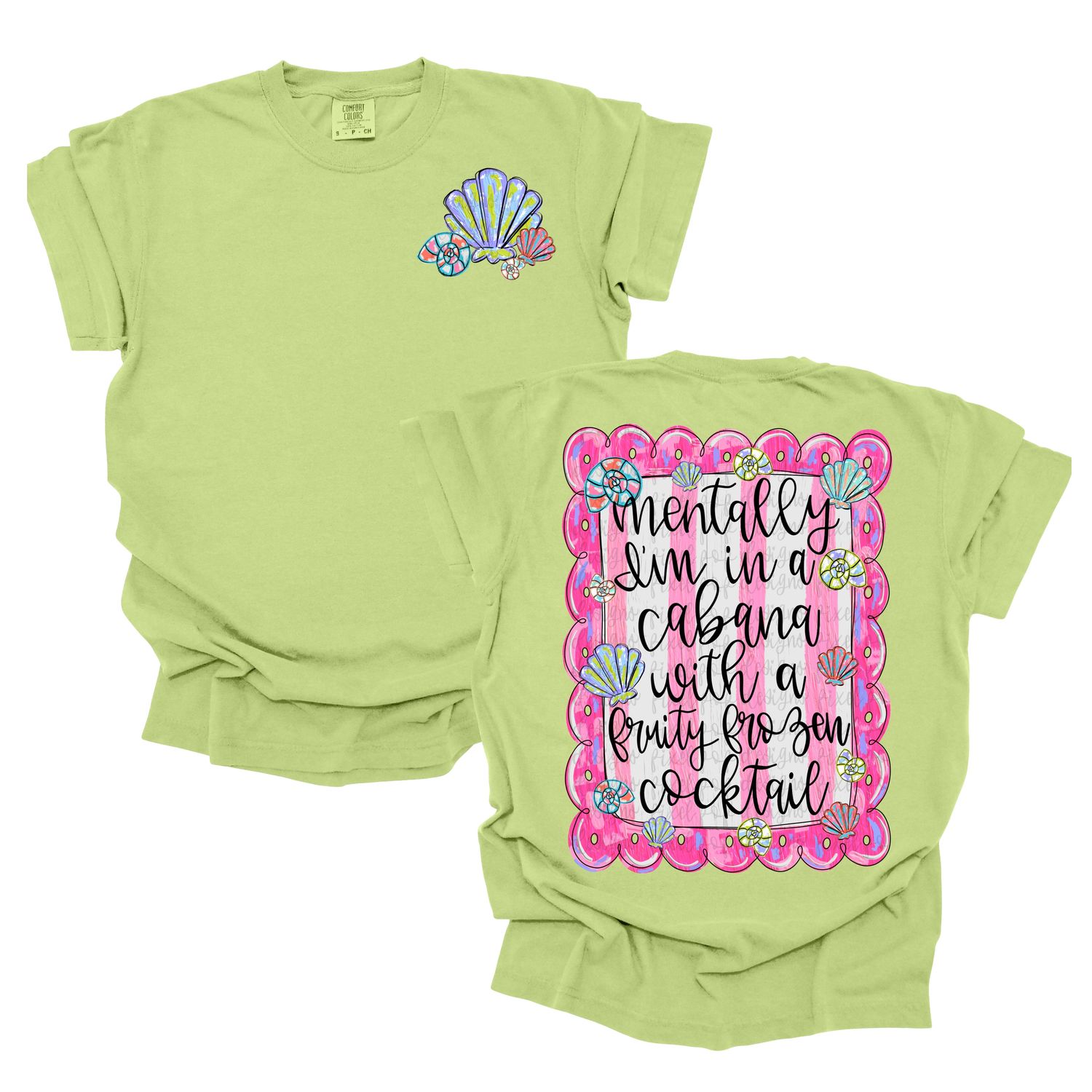 Mentally I&#39;m in A Cabana with a Fruity Drink PNG Design PLUS Pocket Design