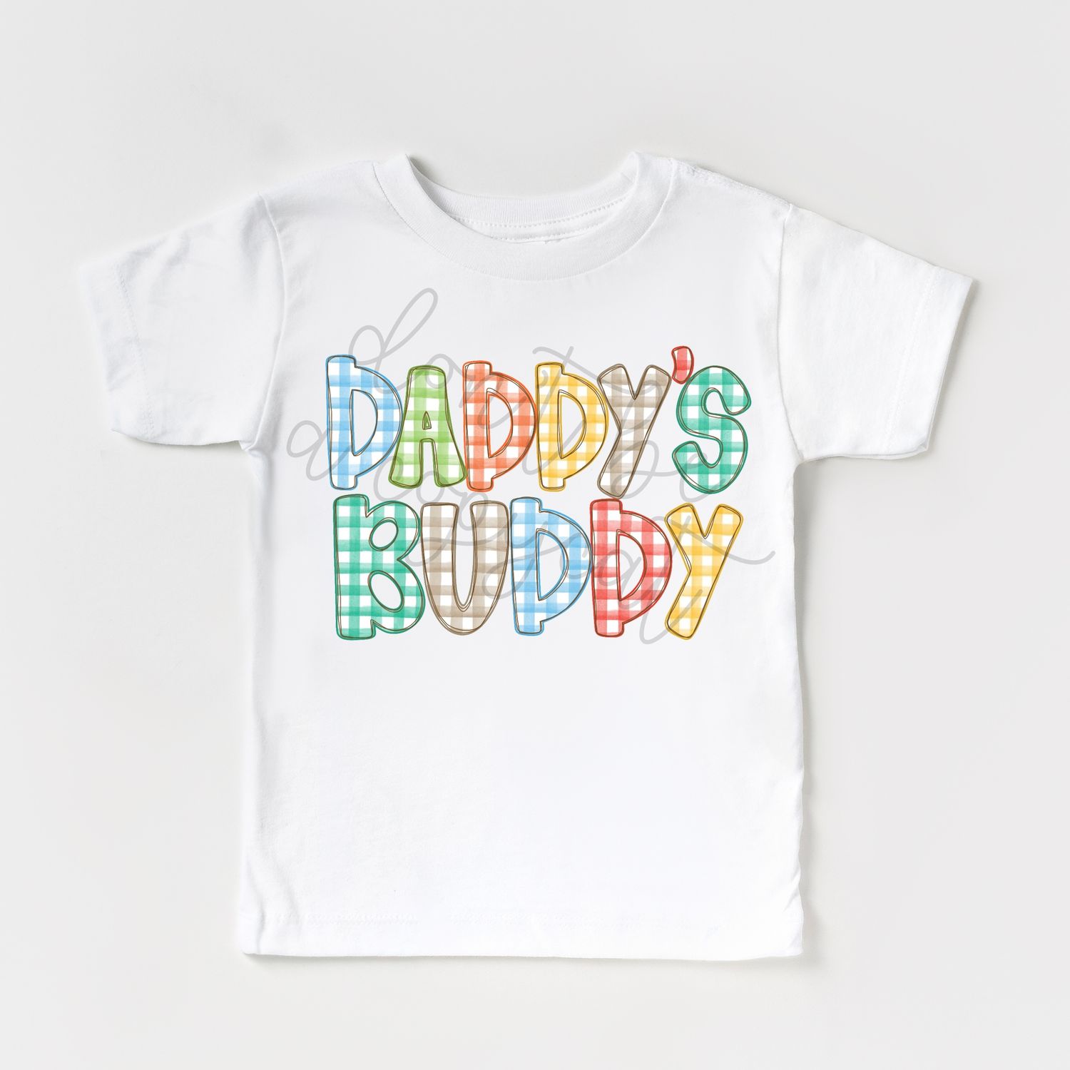 Daddy&#39;s Buddy Watercolor Gingham PNG Father&#39;s Day Design Hand Painted Digital Download Printable