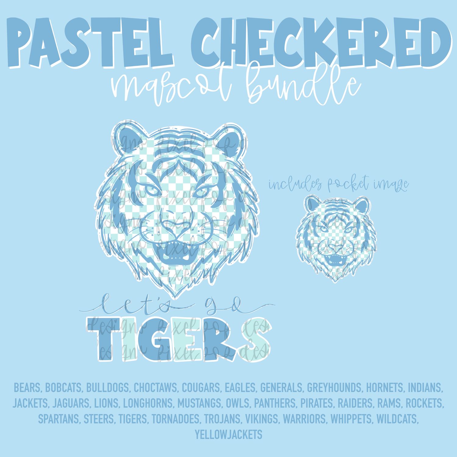 BUNDLE: Pastel Checkered Mascots