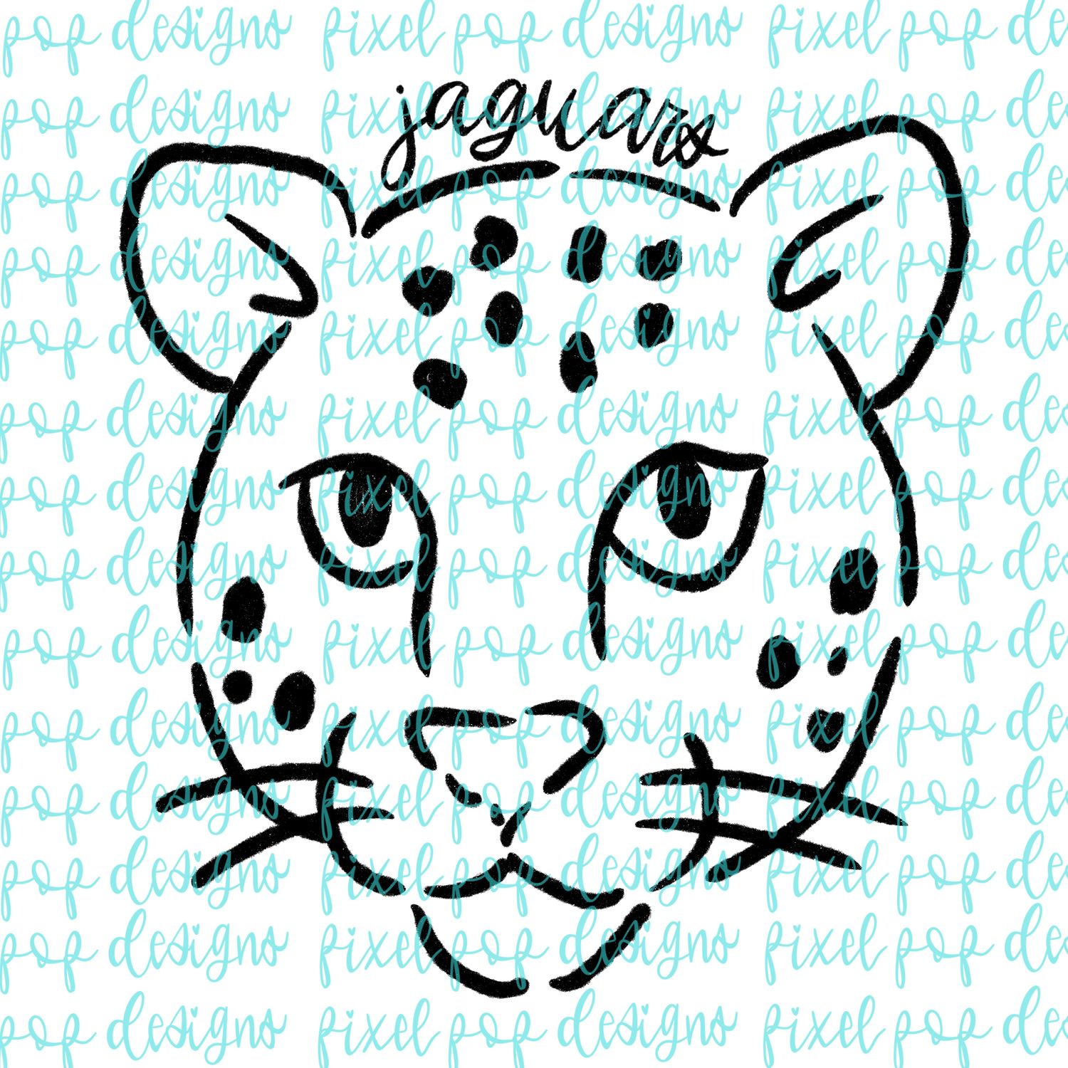 Jaguars Doodle Mascot Hand Lettered Style PNG