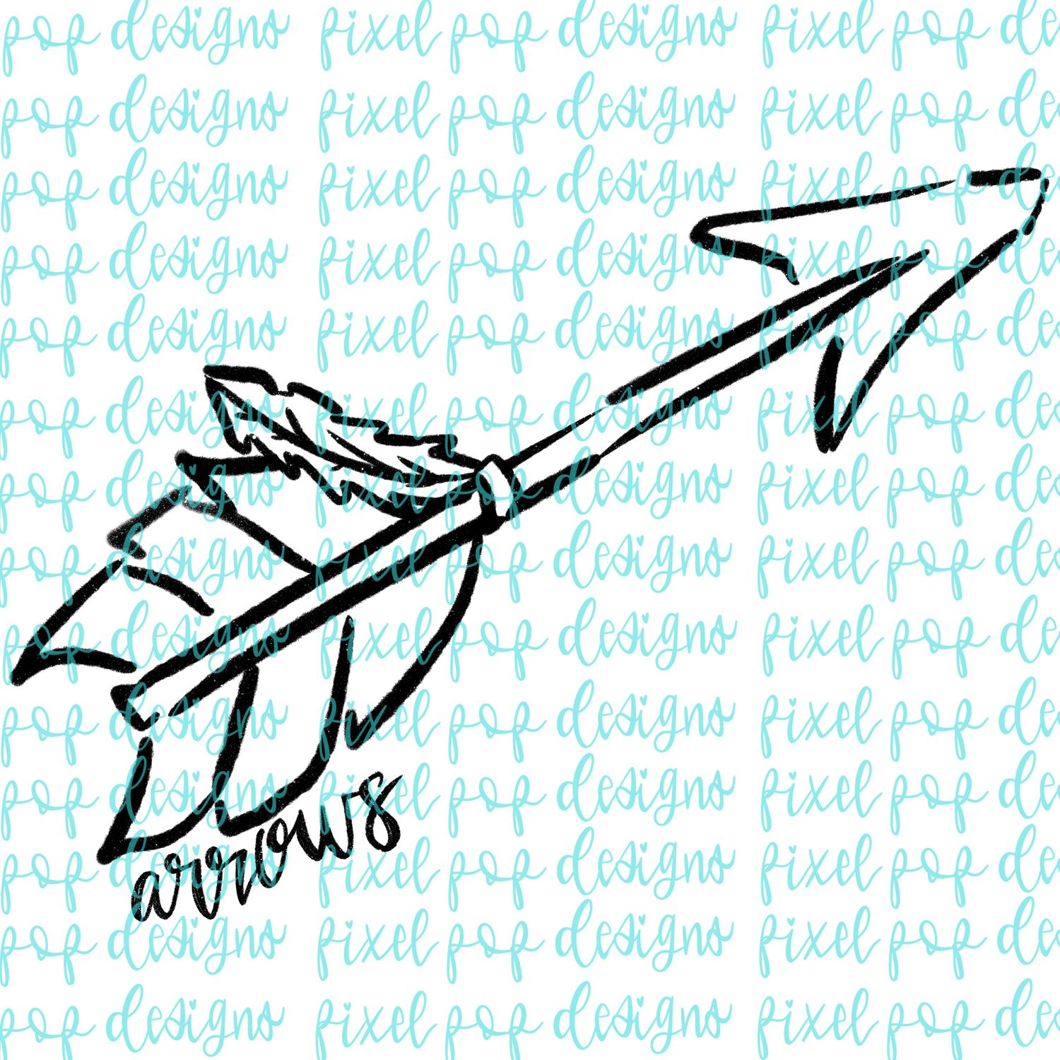 Arrows Doodle Mascot Hand Lettered Style PNG