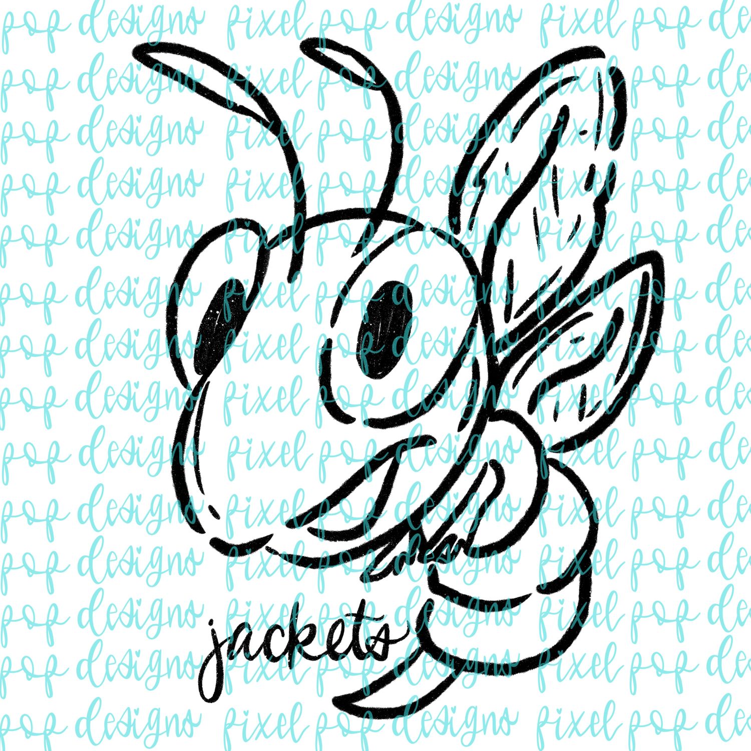 Jackets Doodle Mascot Hand Lettered Style PNG