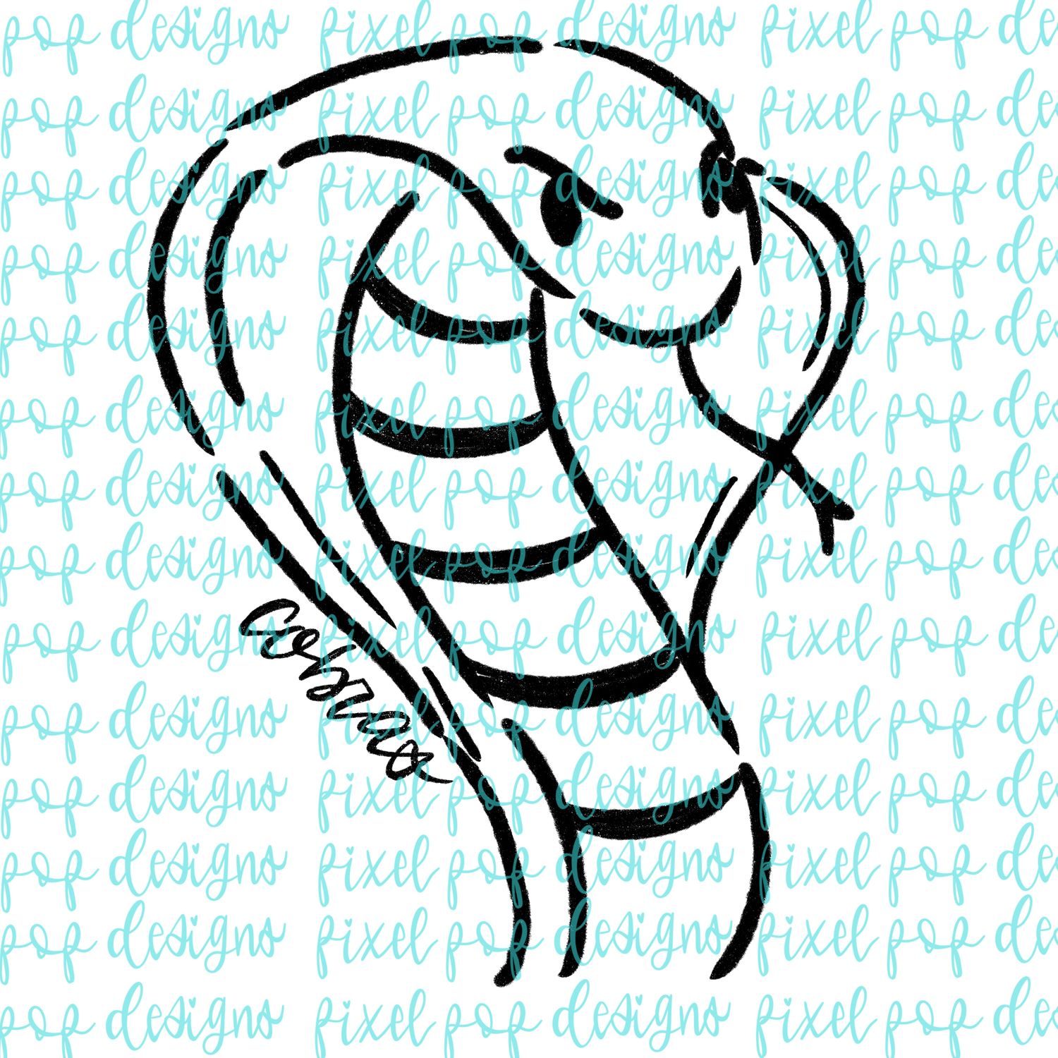 Cobras Doodle Mascot Hand Lettered Style PNG