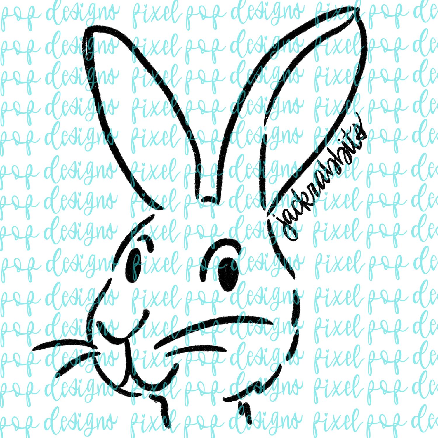 Jackrabbits Doodle Mascot Hand Drawn Style PNG