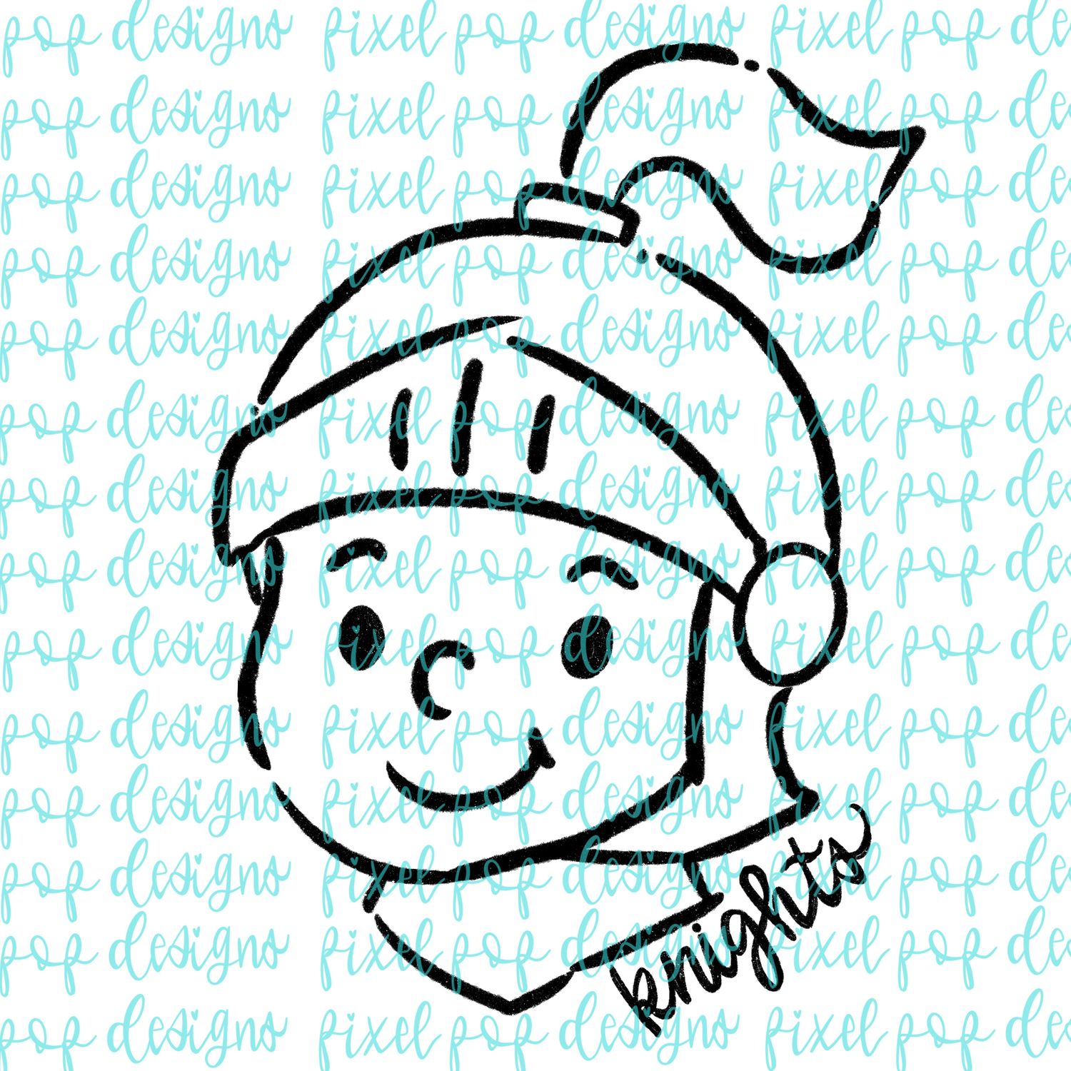 Knights Doodle Mascot Hand Drawn Style PNG