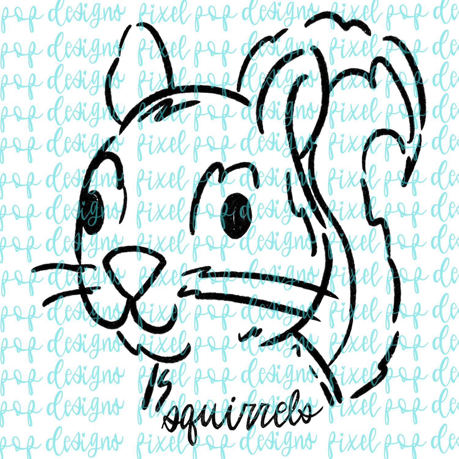 Squirrels Doodle Mascot Hand Drawn Style PNG