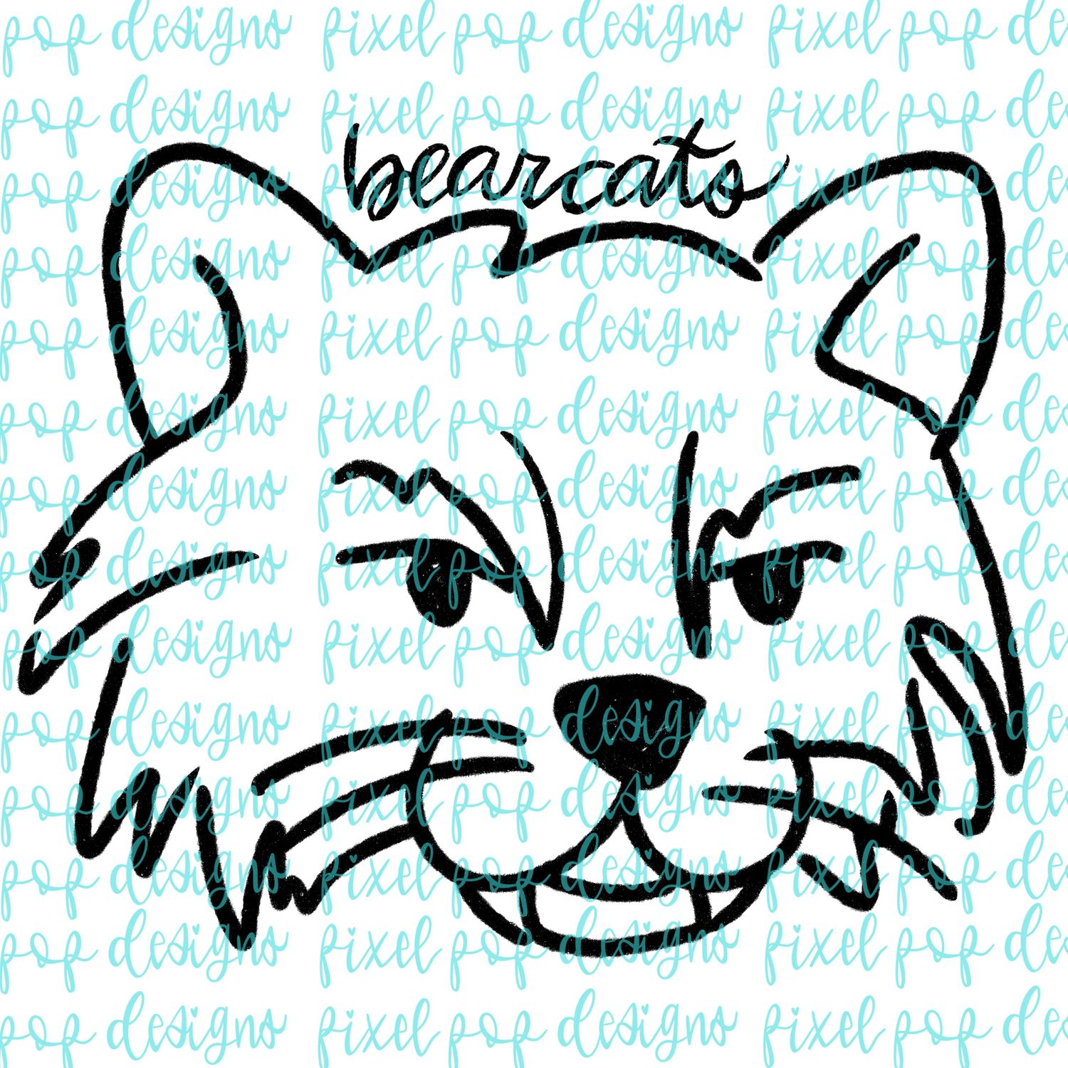 Bearcats Doodle Mascot Hand Drawn Style PNG