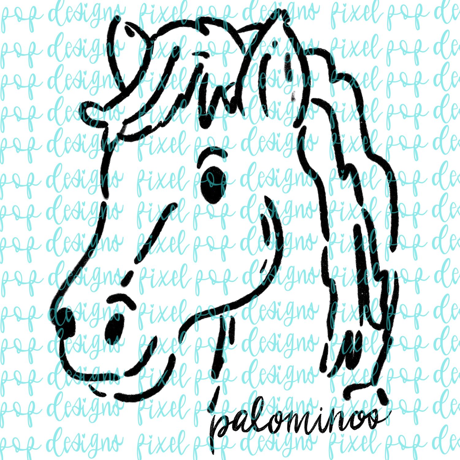 Palominos Doodle Mascot Hand Drawn Style PNG