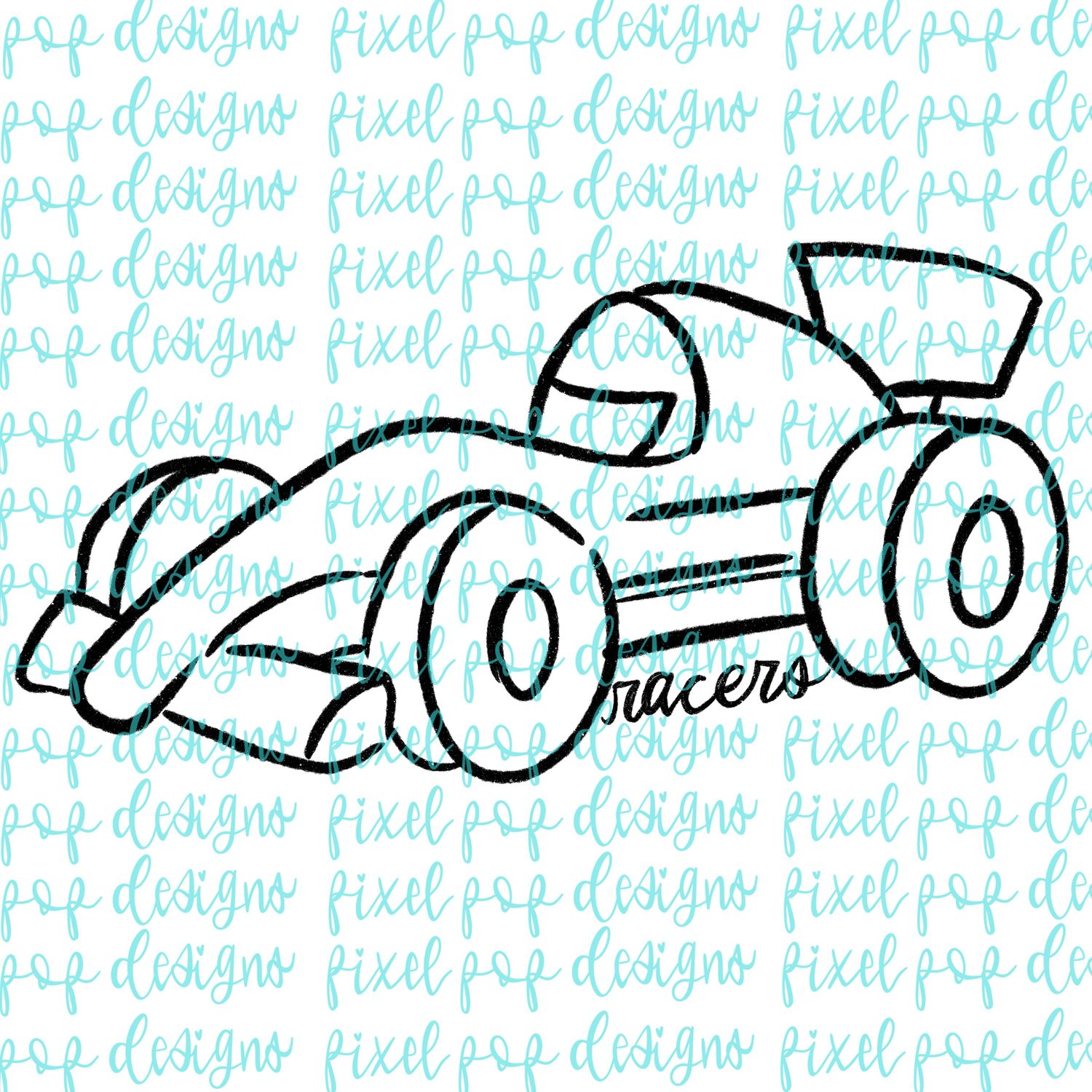 Racers Racecar Doodle Mascot Hand Drawn Style PNG