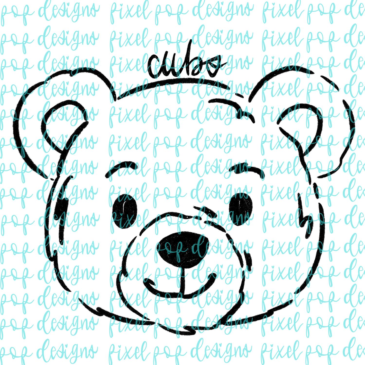 Cubs Doodle Mascot Hand Drawn Style PNG