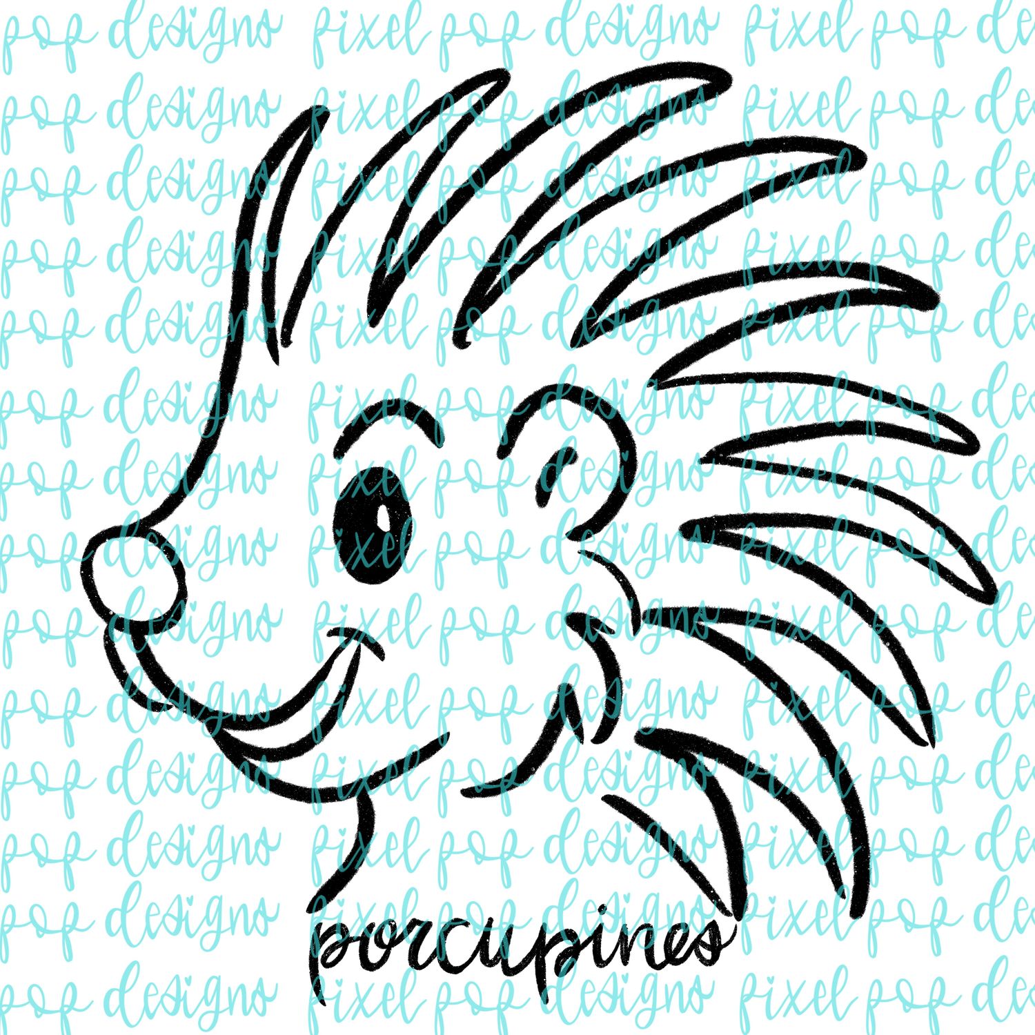 Porcupines Doodle Mascot Hand Drawn Style PNG
