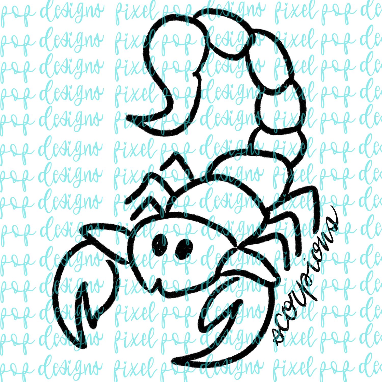 Scorpions Doodle Mascot Hand Drawn Style PNG