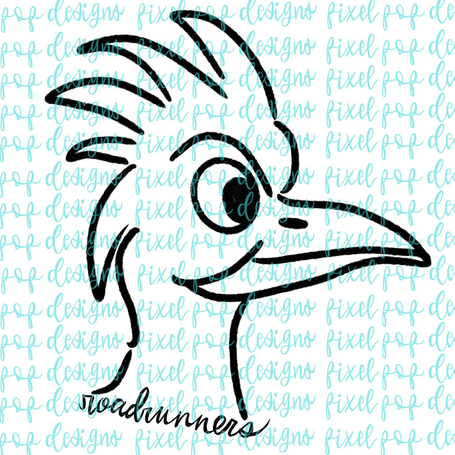 Roadrunners Doodle Mascot Hand Drawn Style PNG