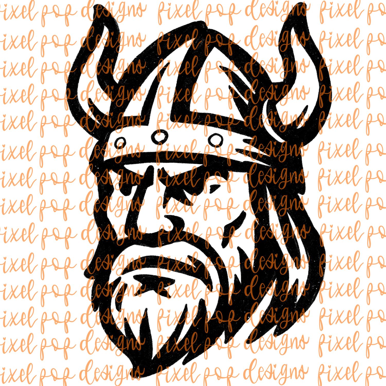 Viking Fierce Mascot Hand Drawn Style PNG