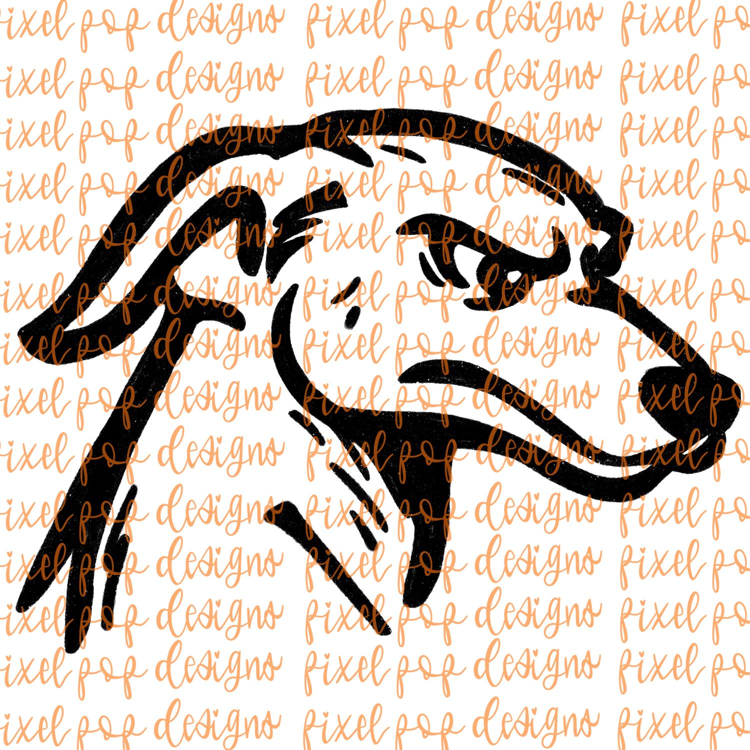Whippet Fierce Mascot Hand Drawn Style PNG
