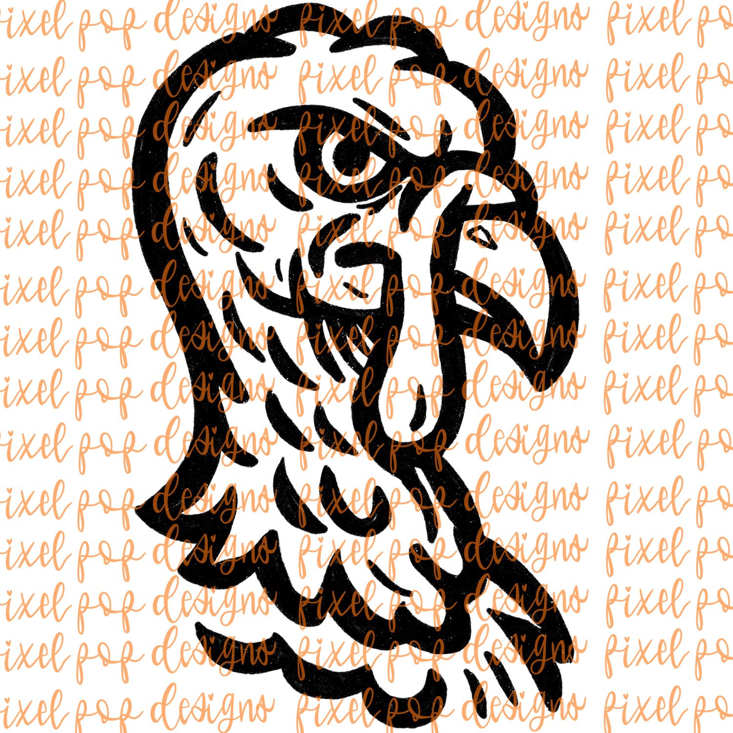 Turkey Fierce Mascot Hand Drawn Style PNG