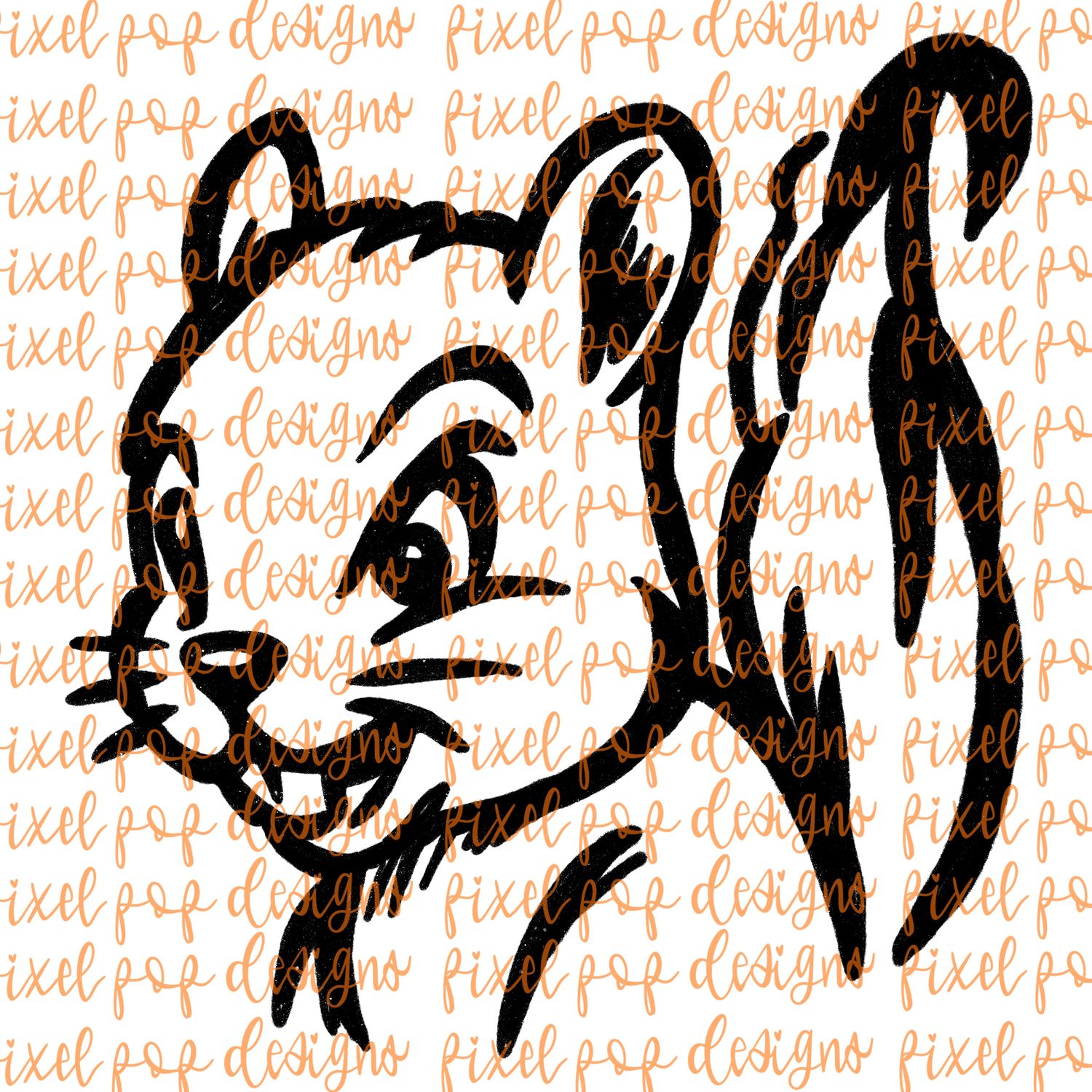 Squirrel Fierce Mascot Hand Drawn Style PNG