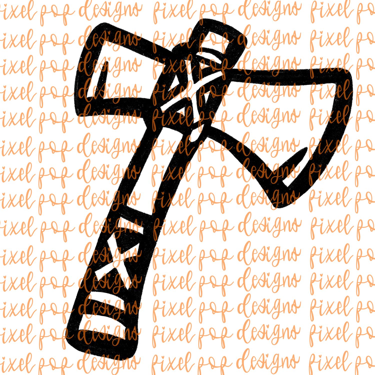 Tomahawk Fierce Mascot Hand Drawn Style PNG
