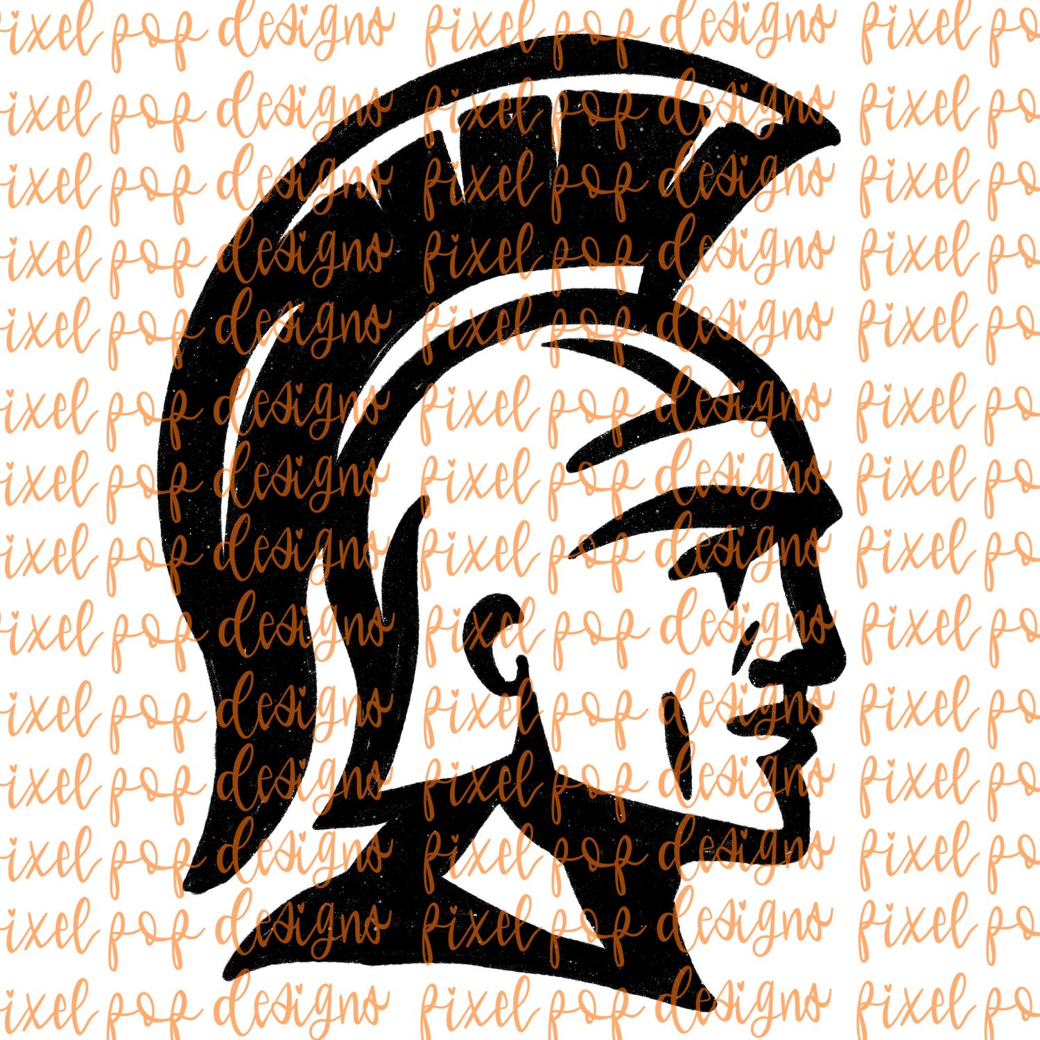 Spartan Fierce Mascot Hand Drawn Style PNG