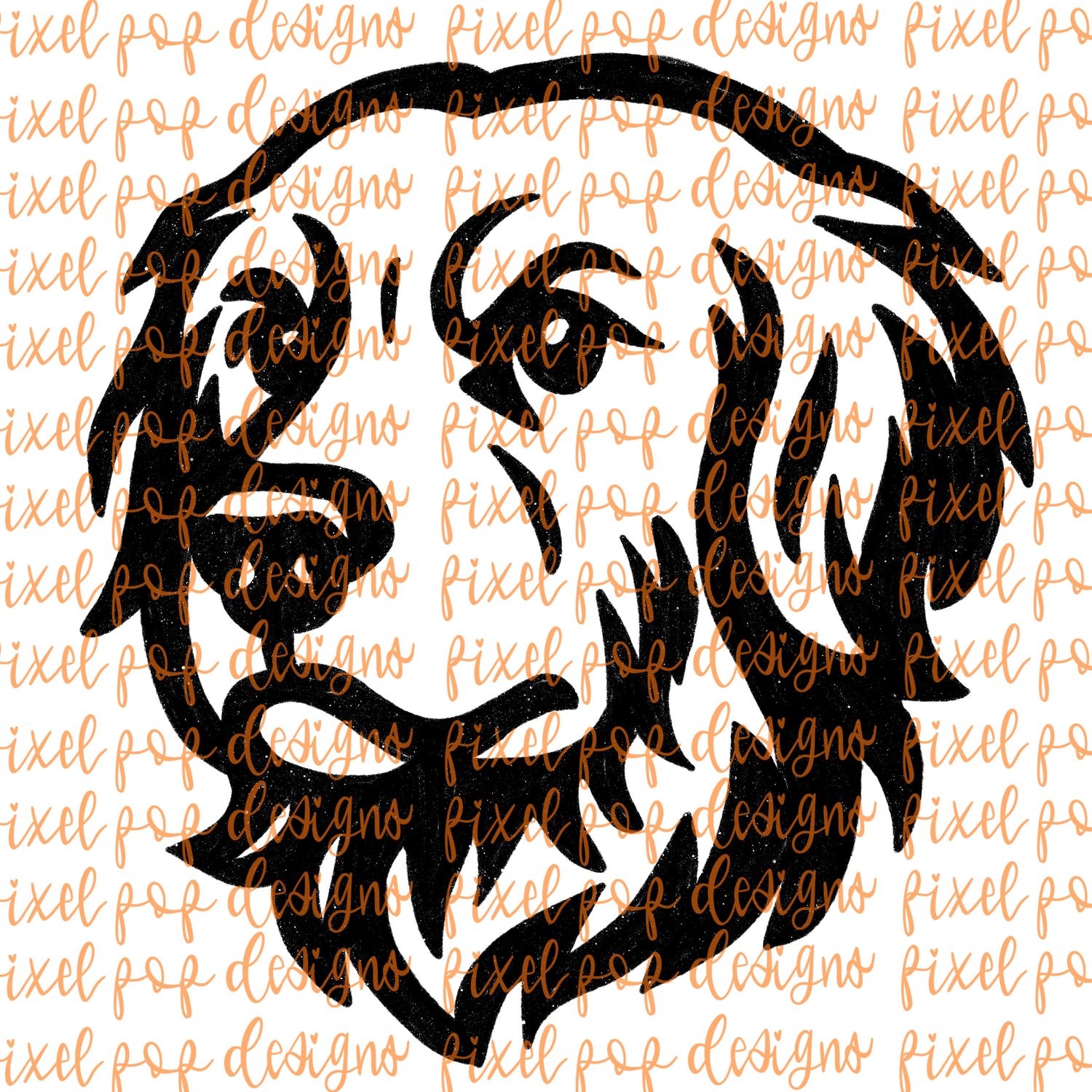 Retriever Dog Fierce Mascot Hand Drawn Style PNG